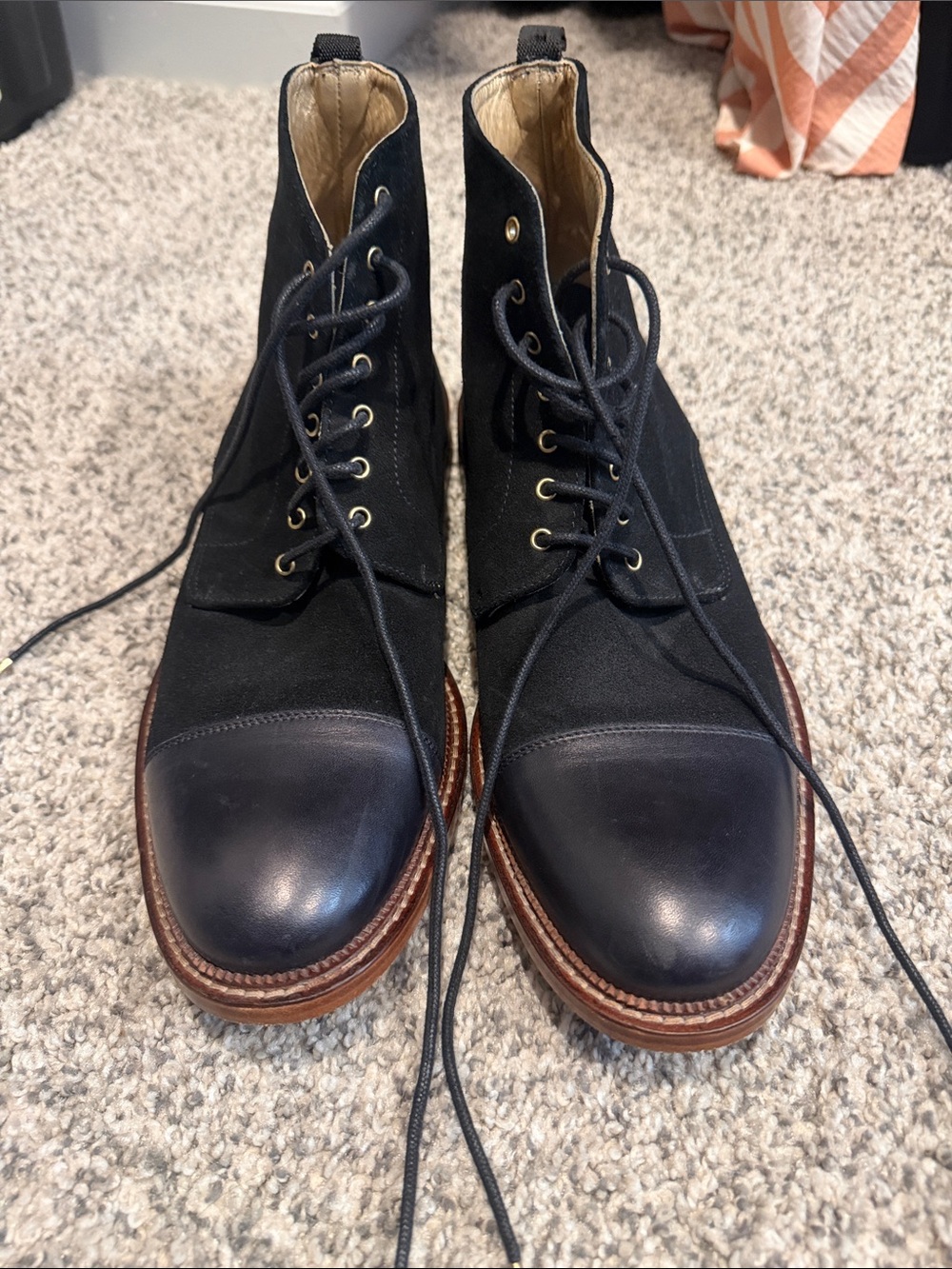 Taft Black Canvas and Leather Chukka Boots